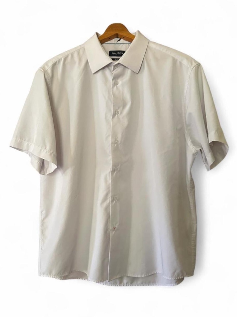 Nautica Men's Short Sleeve Button-Up Shirt - White